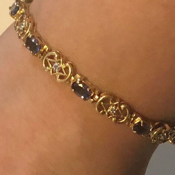 QVC 925 CI Gold Plated Sterling Silver Bracelet - Picture 1 of 11